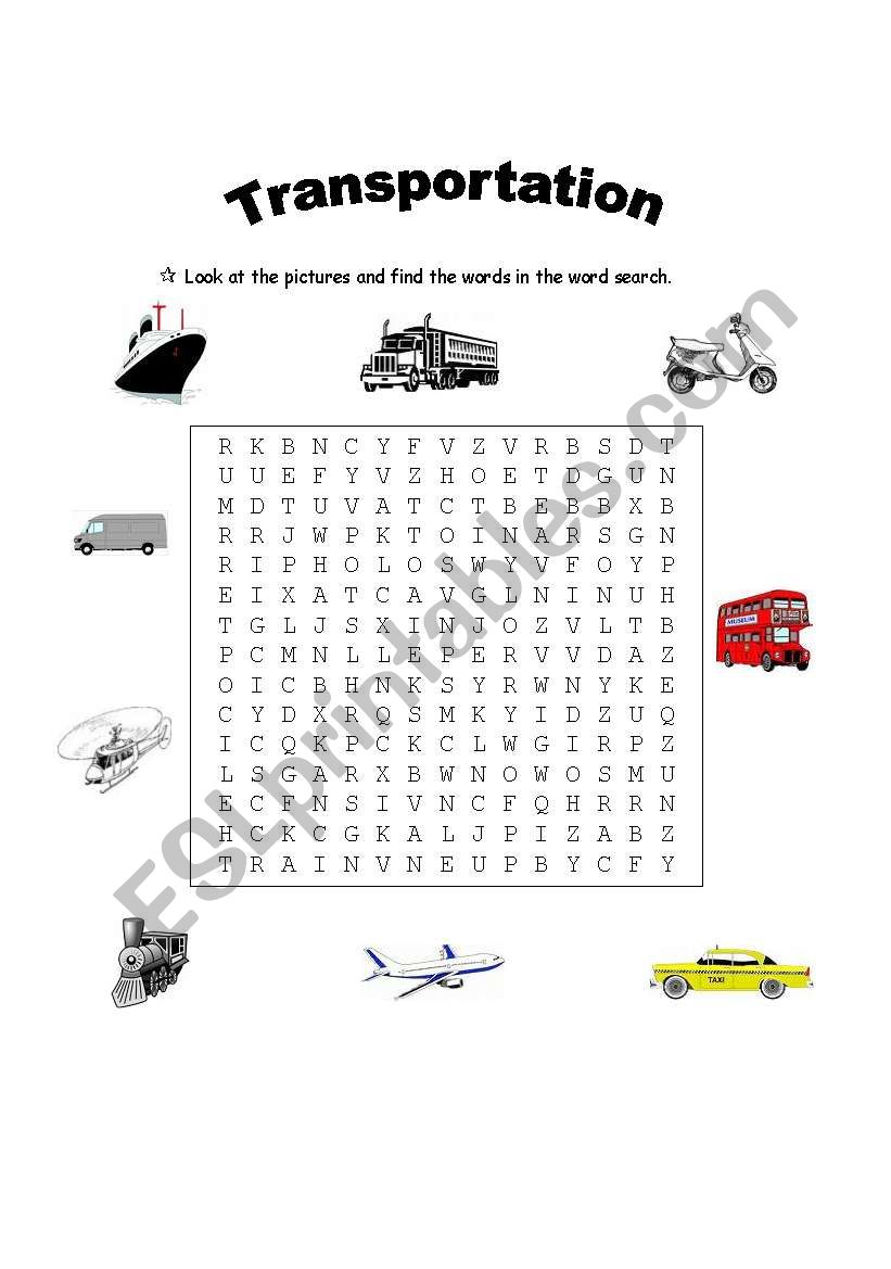 Transportation worksheet