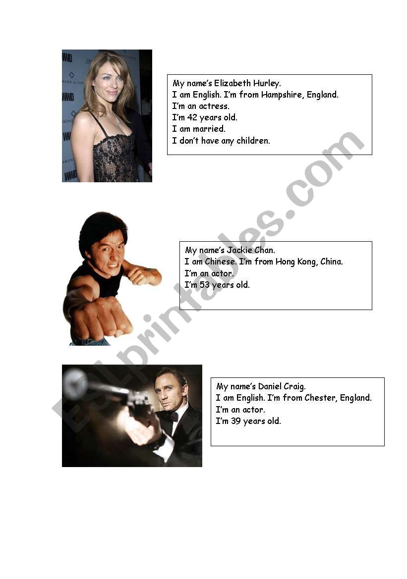 Celebrity Interview worksheet