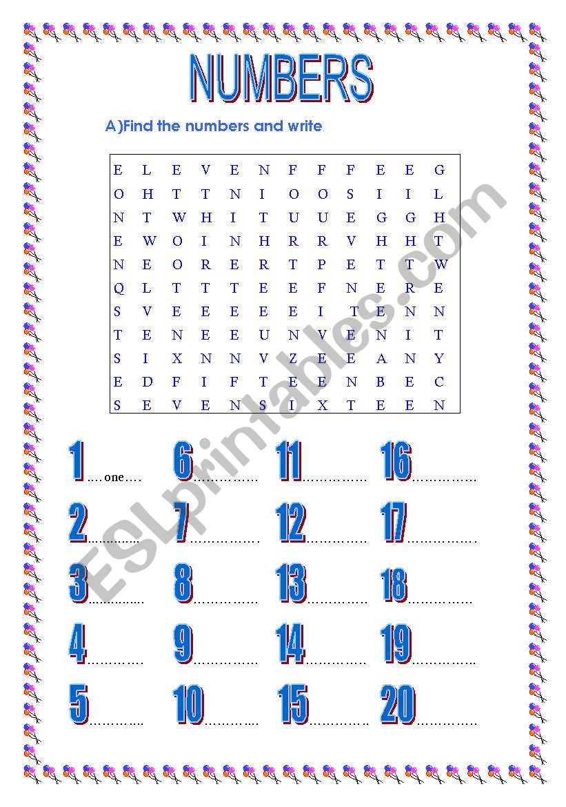 numbers-1-20-esl-worksheet-by-dido