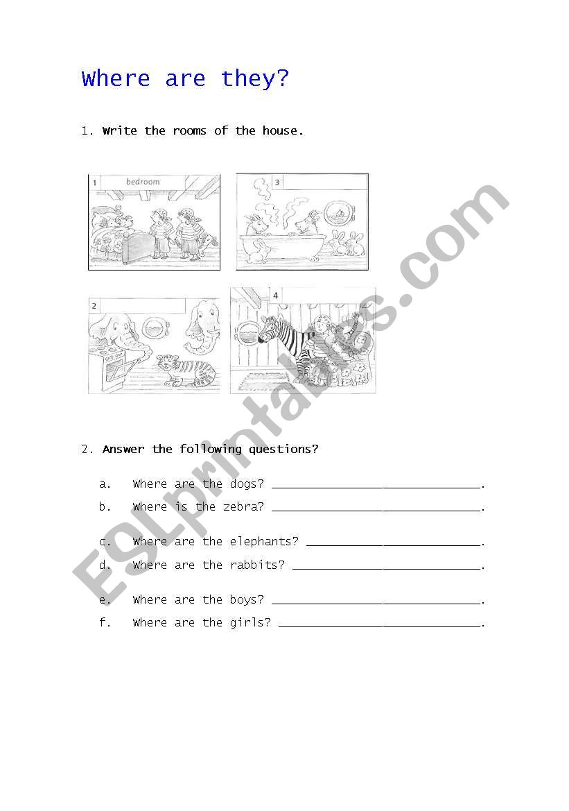 Where are they? worksheet