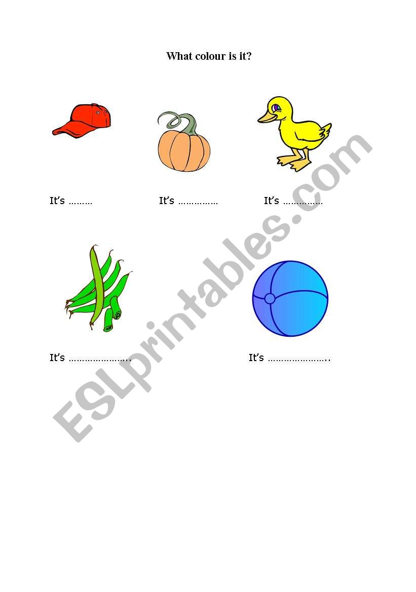 colours worksheet