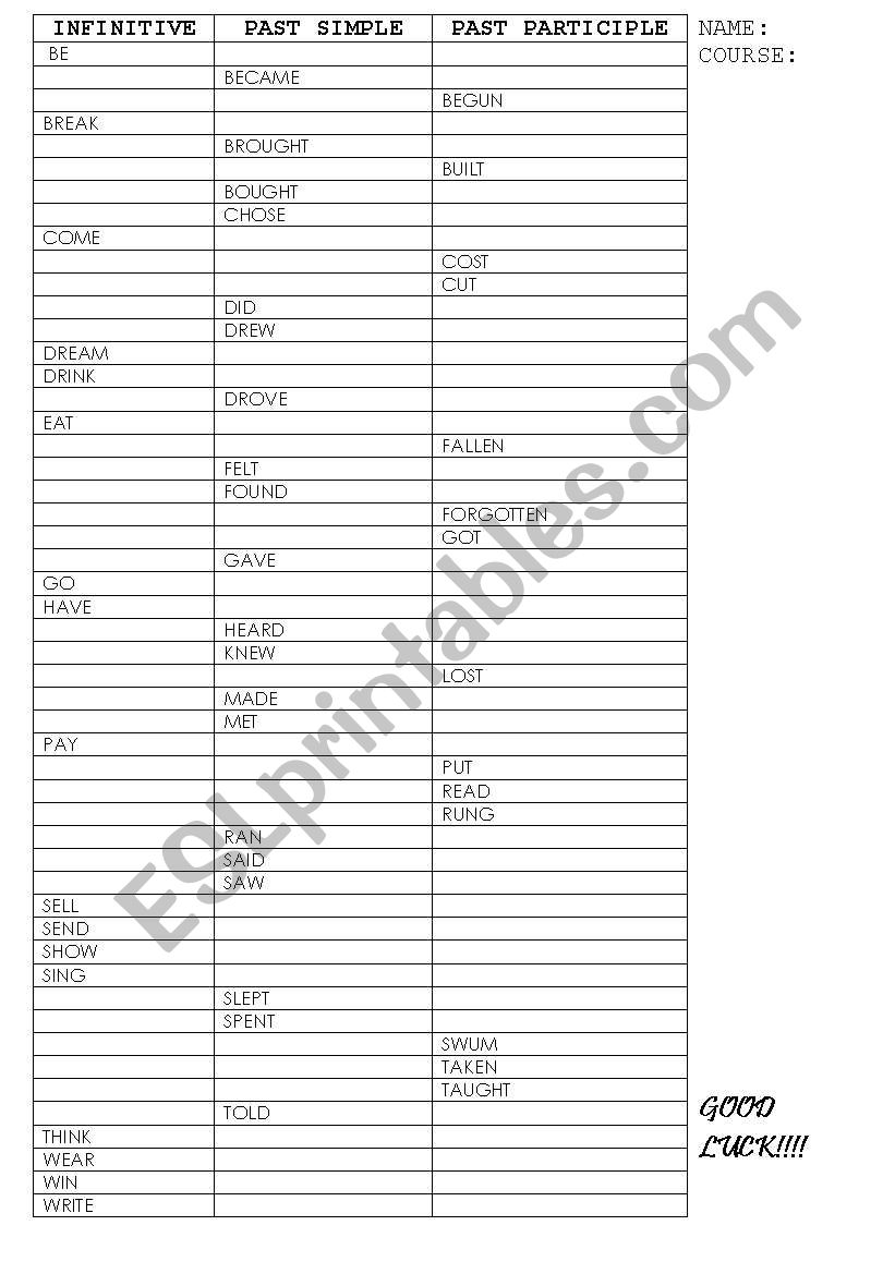 Verbs! worksheet