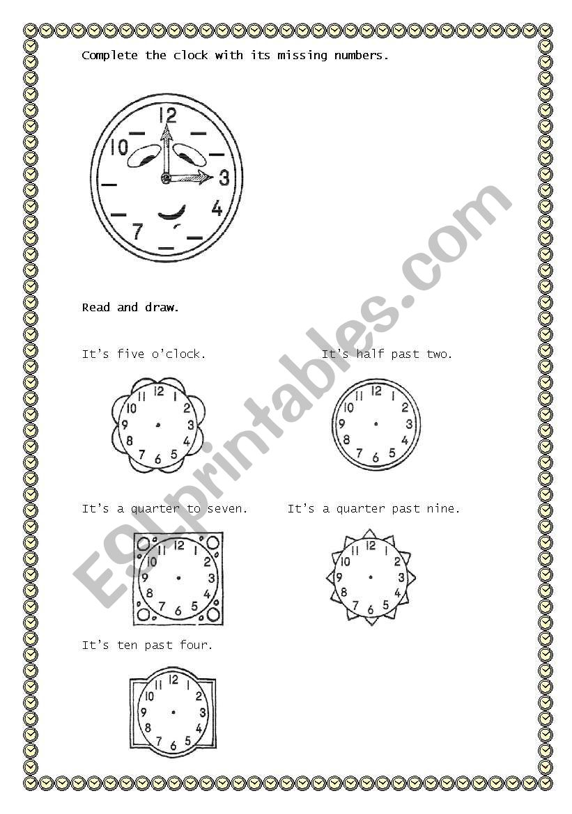Telling the time! worksheet