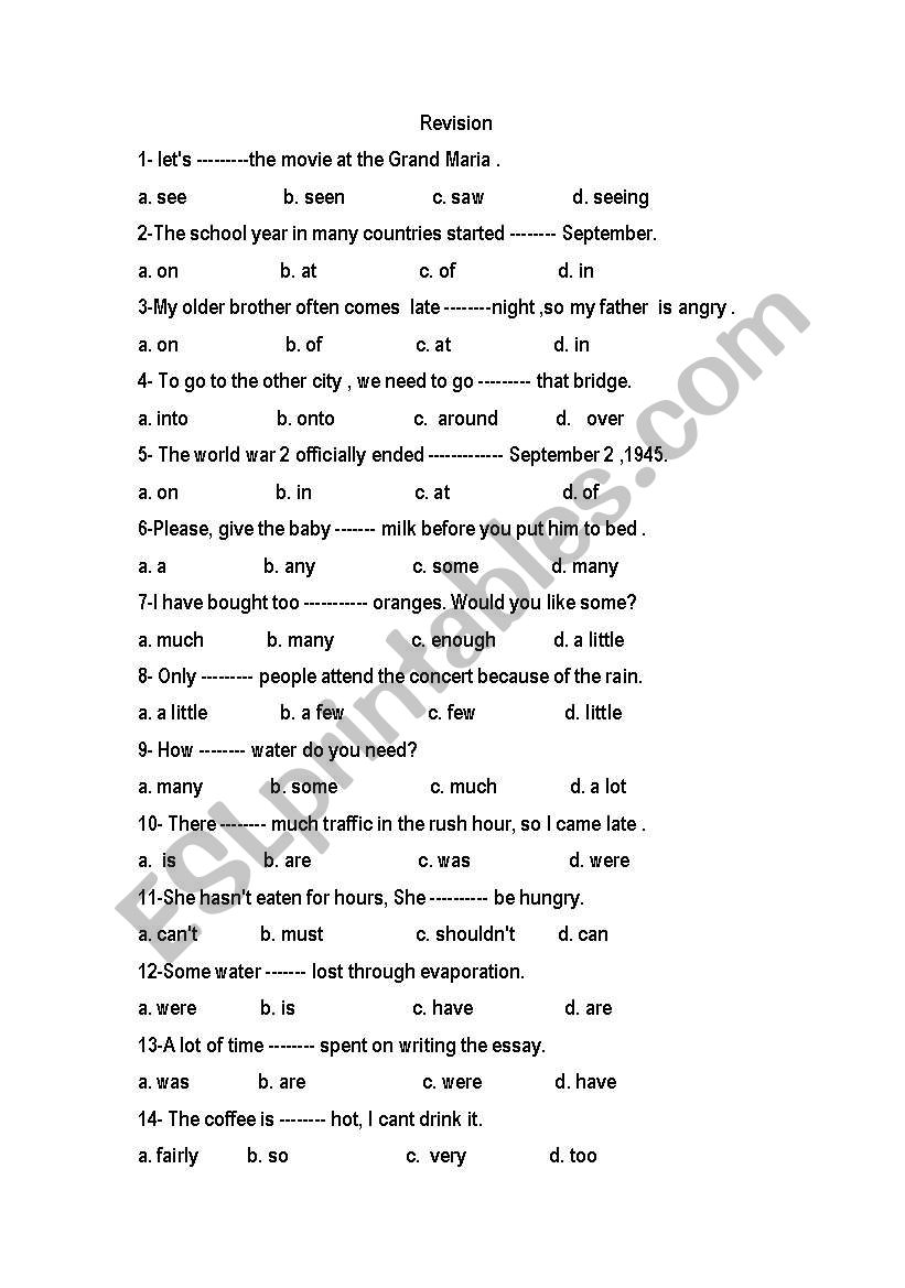 grammer simple present,past,revision