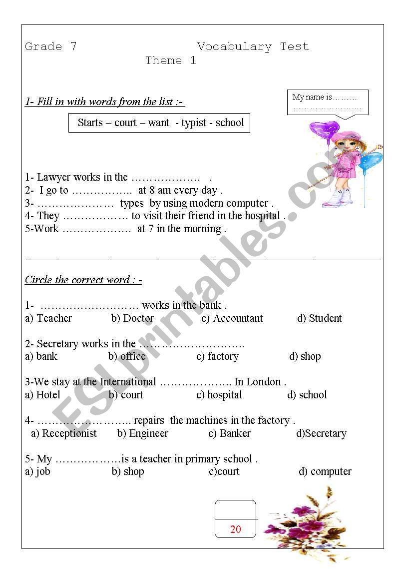 orksheet fr the vocab worksheet