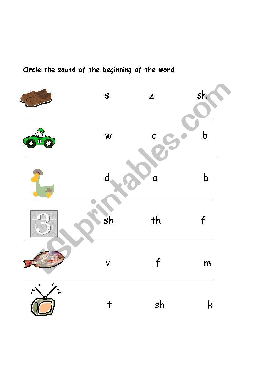 circle the initial worksheet