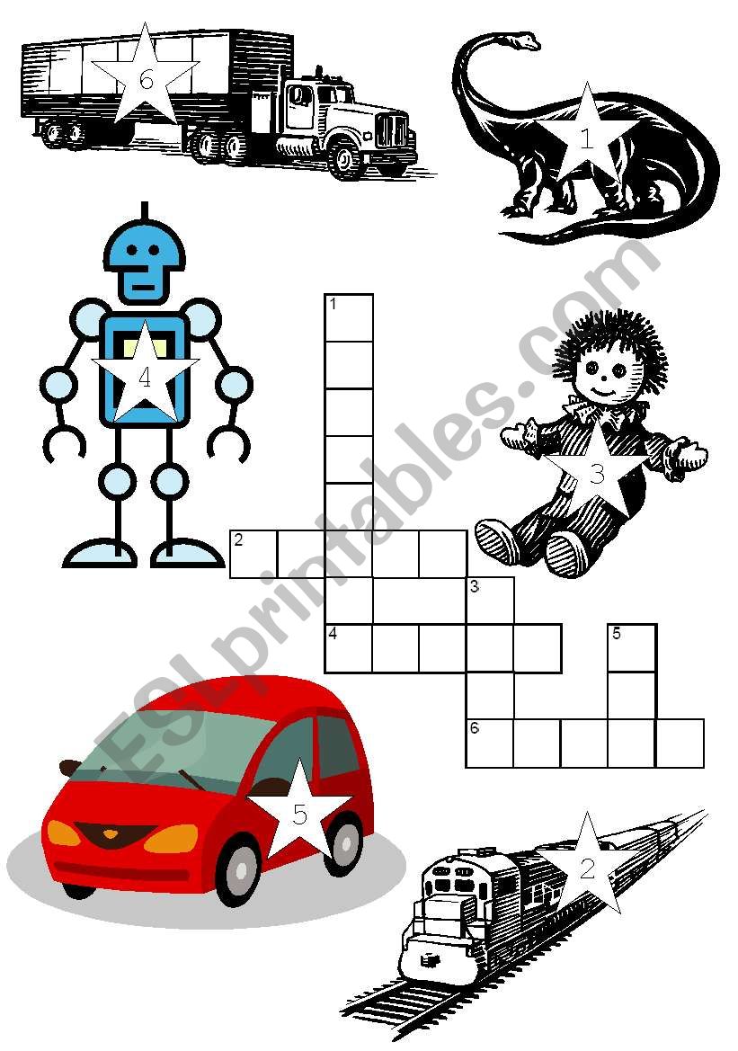 Toys - crossword puzzle worksheet