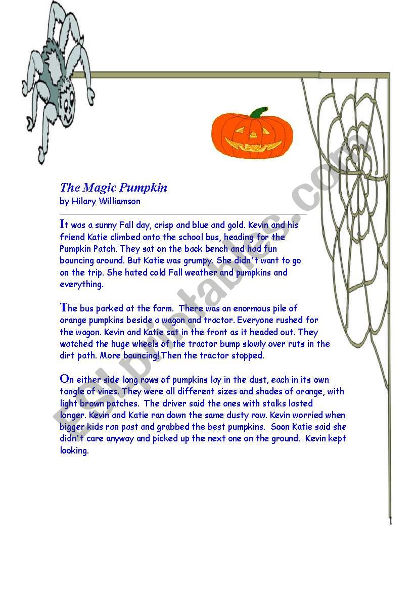 Halloween (story and puzzles) worksheet