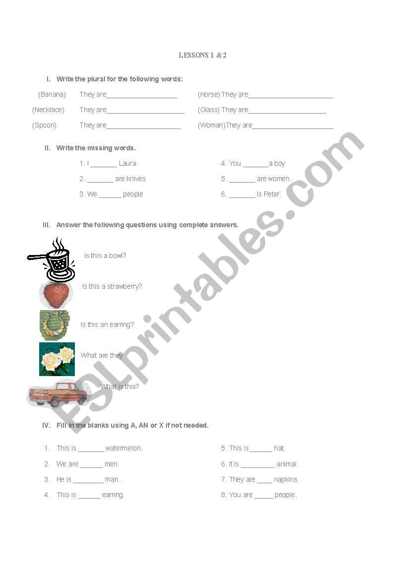 use verb to be worksheet