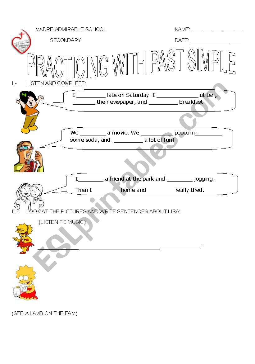 practising with past simple worksheet