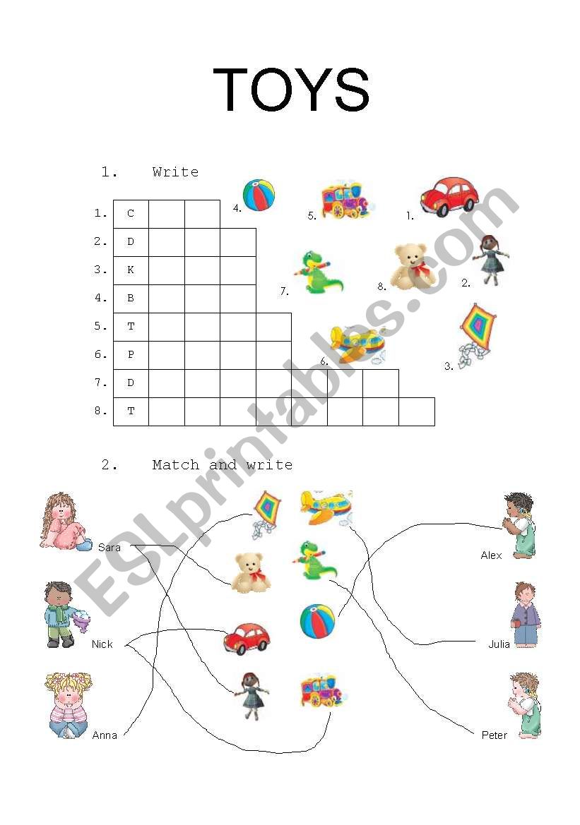 Toys worksheet