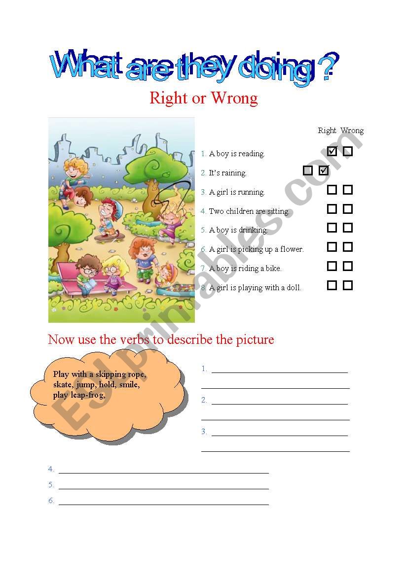 What are they doing ? worksheet