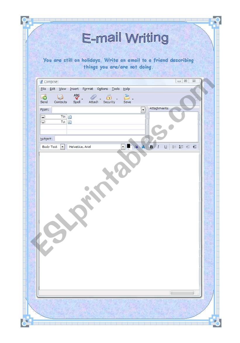 E-Mail Writing worksheet