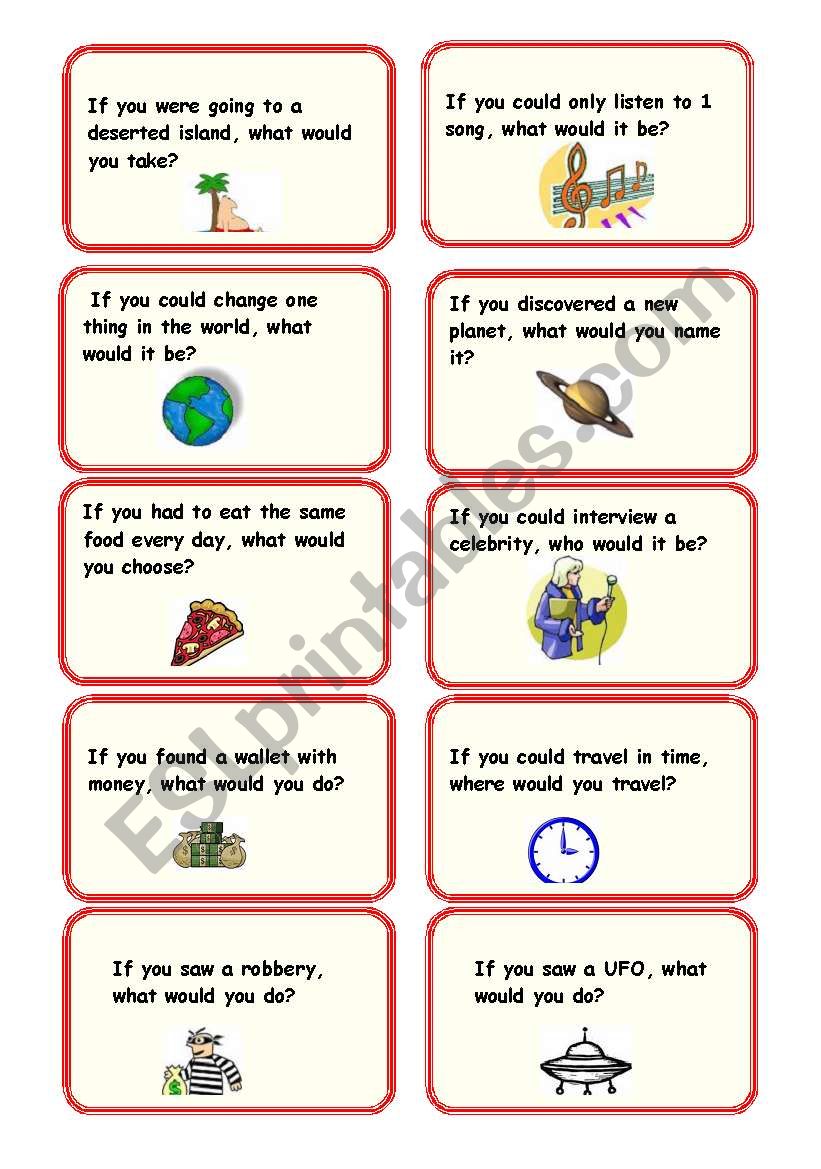 2nd Conditional Conversation Cards Part II