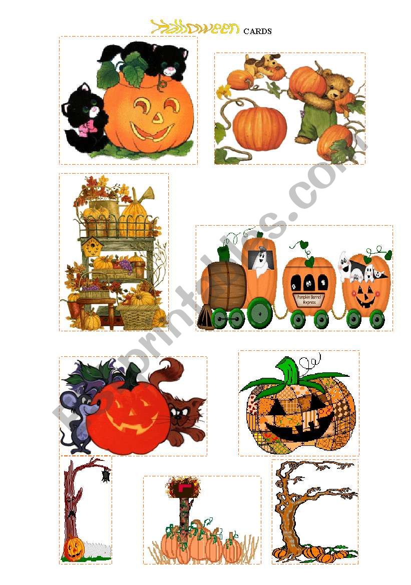 CARDS FOR HALLOWEEN worksheet