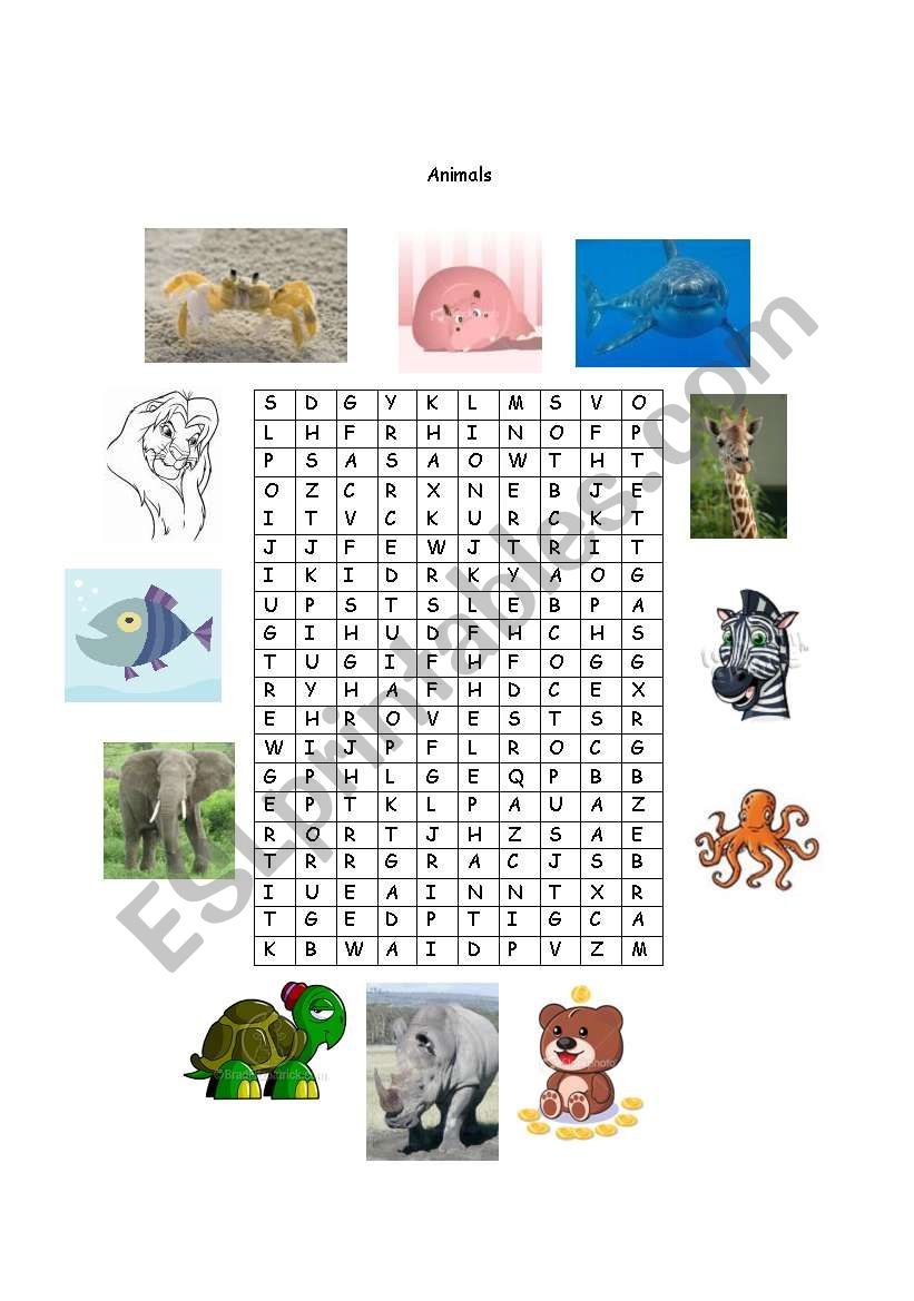 ANIMALS worksheet