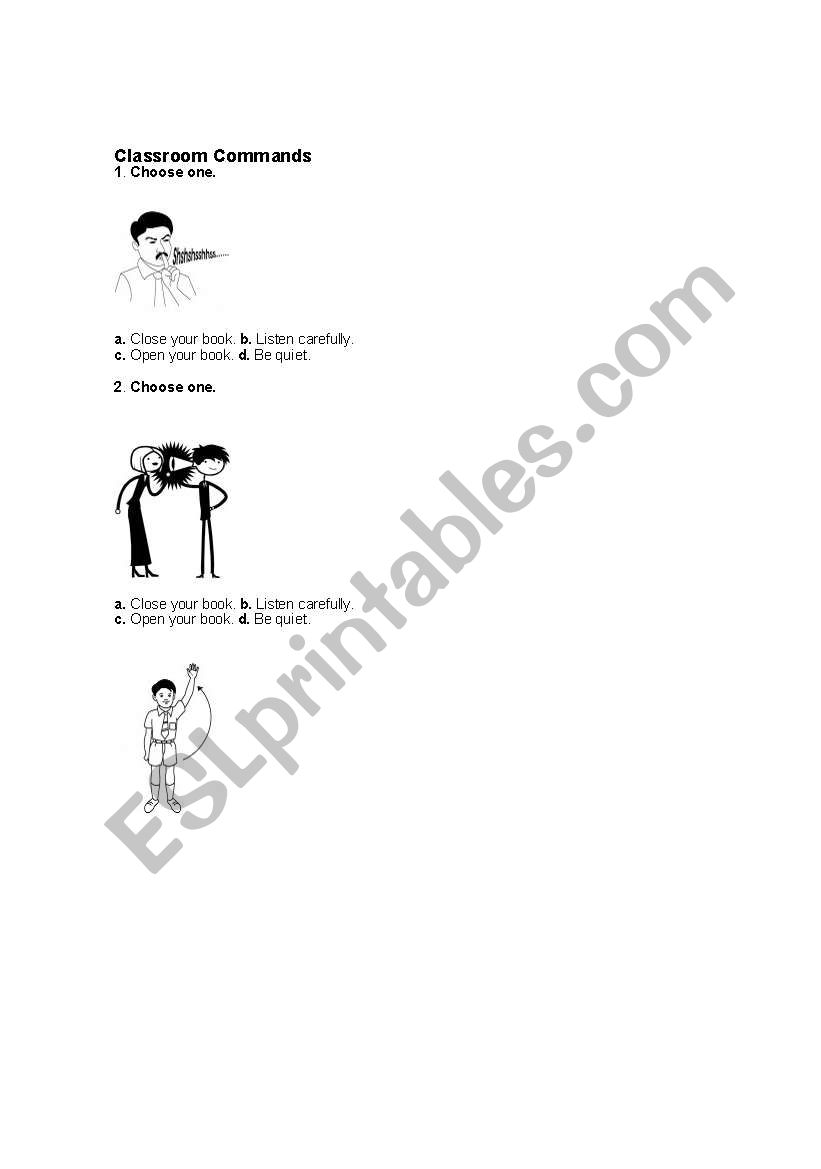 comands  worksheet