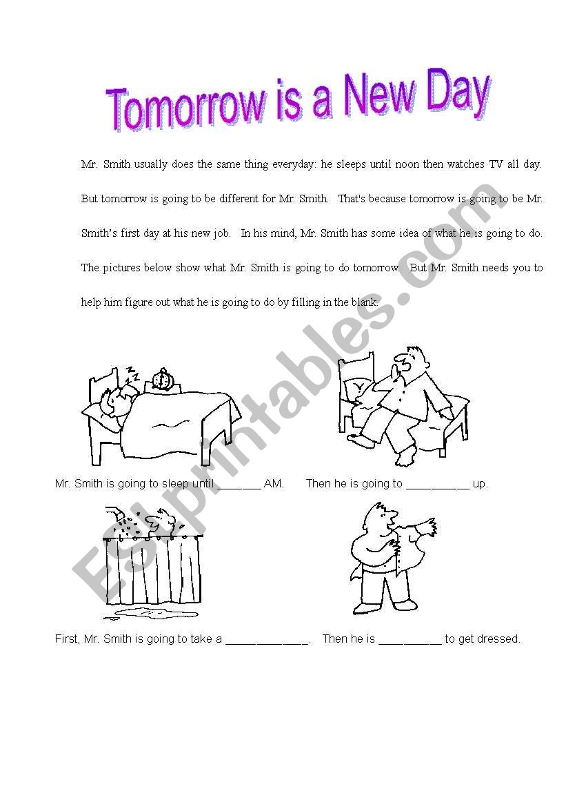 Tomorrow is a New Day worksheet