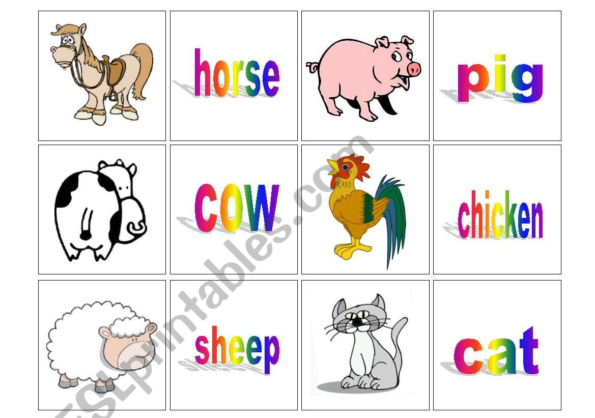 Concentration cards - animals (1)