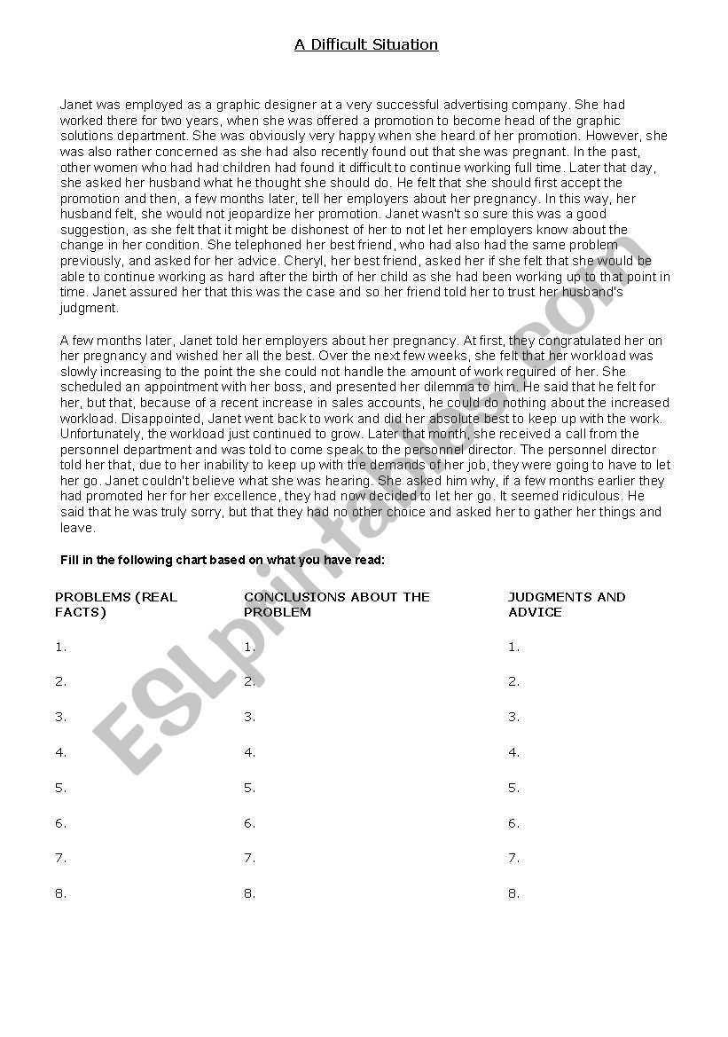 Guiving Advise worksheet
