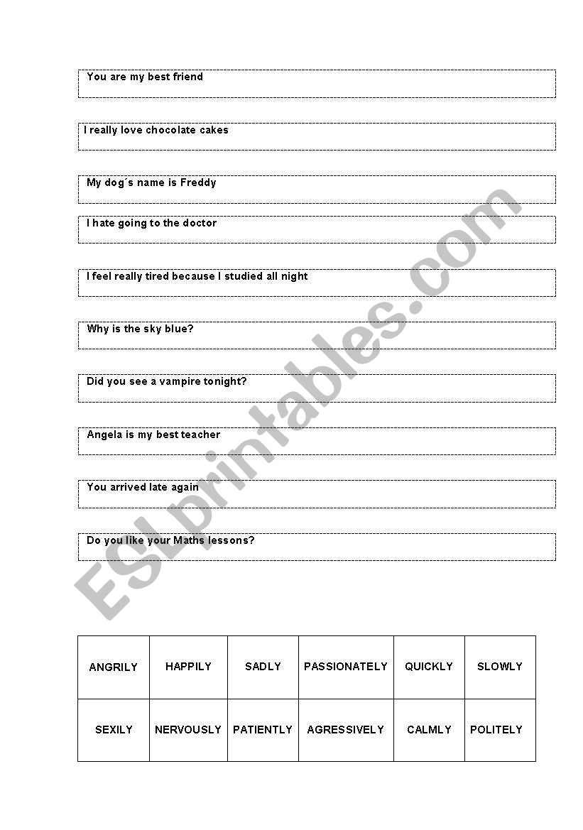 adverbs of manner worksheet