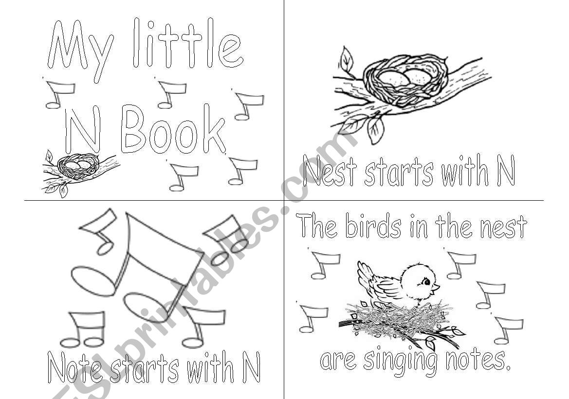 N alphabet book worksheet