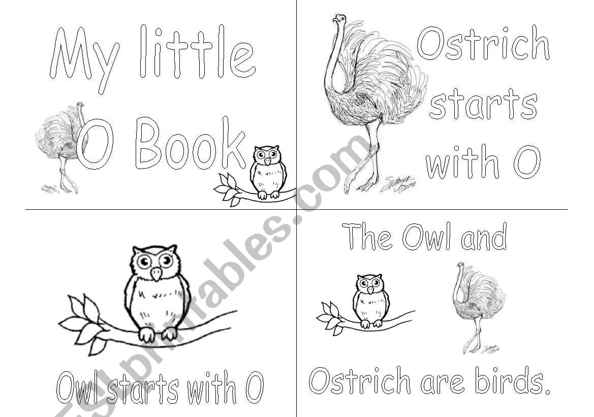 O alphabet book worksheet