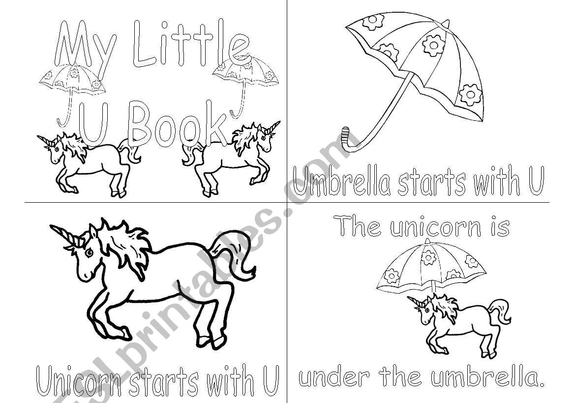 U alphabet book worksheet