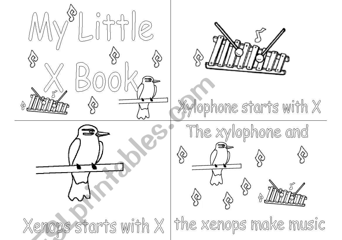 X alphabet book worksheet