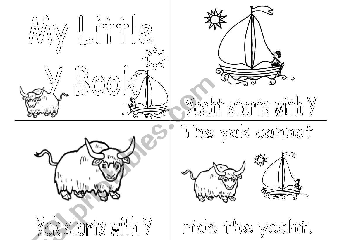 Y alphabet book worksheet