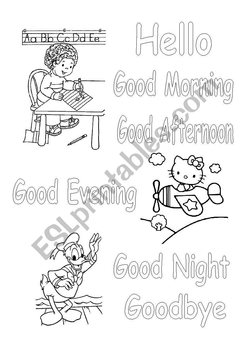 Greetings - Colouring worksheet