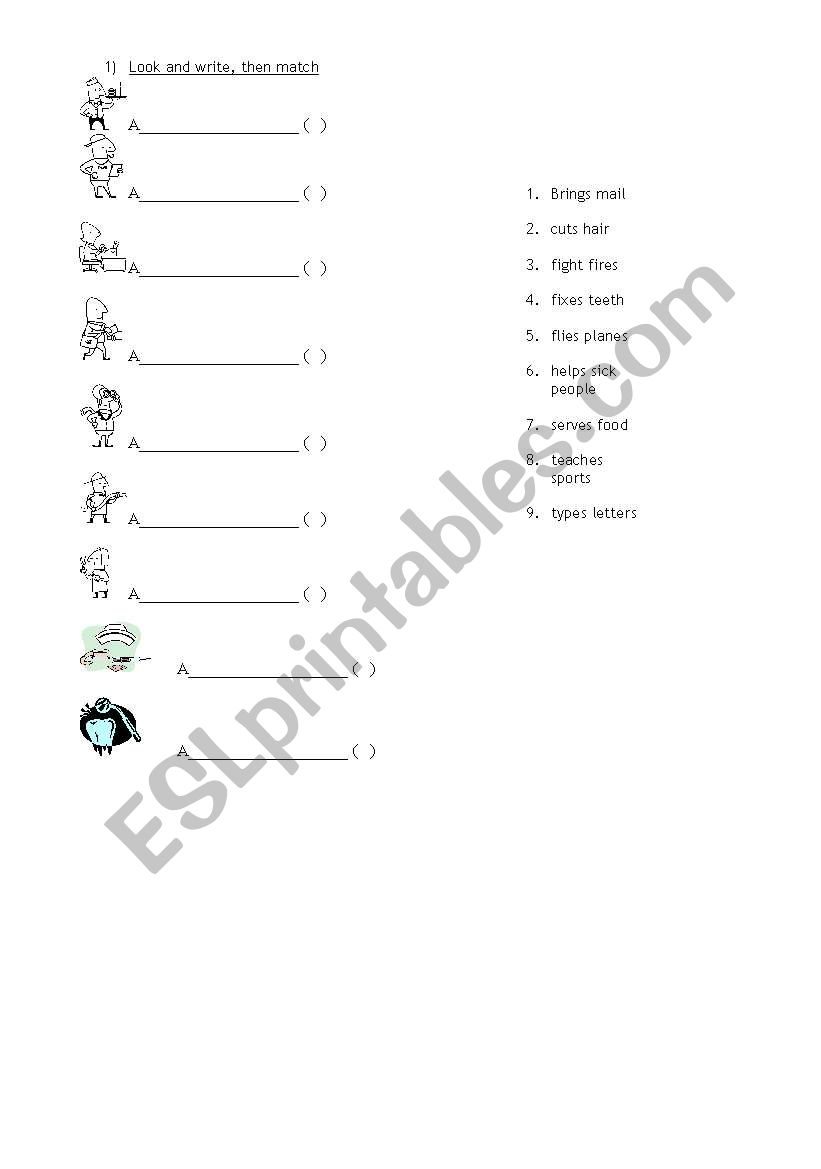 Jobs worksheet
