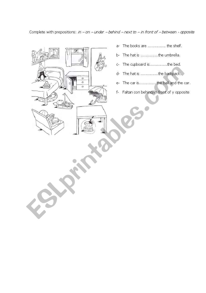 Prepositions worksheet