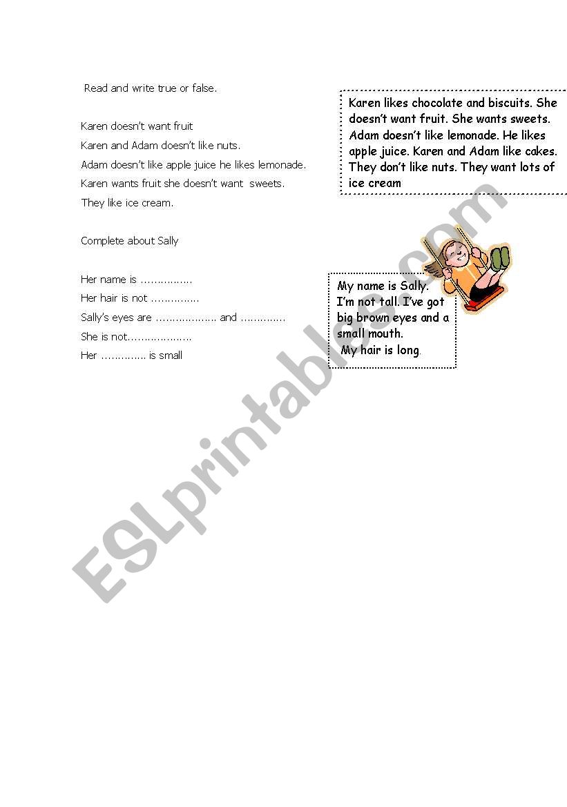 Reading comprehension worksheet