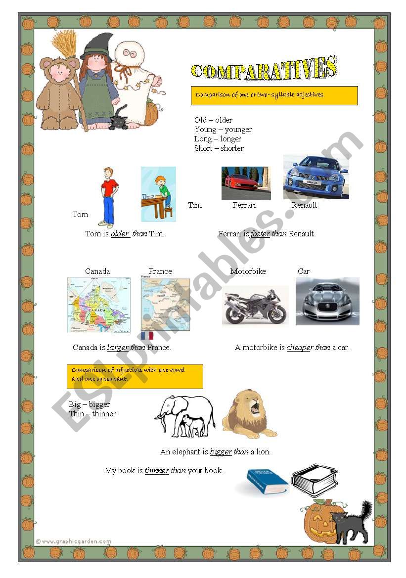 comparatives part 1 worksheet