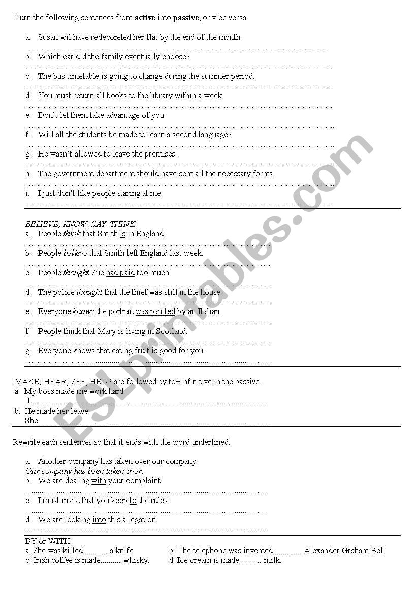 Passive Voice 2 worksheet