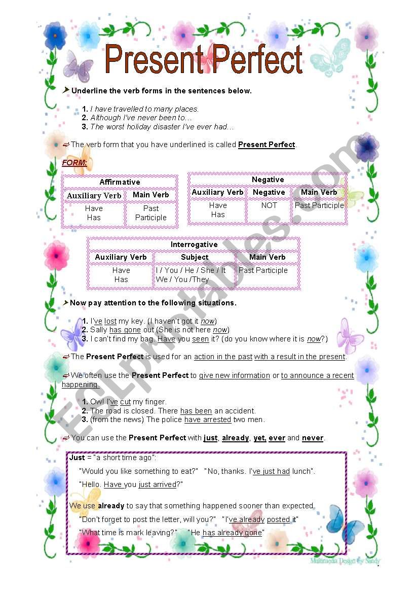 Present Perfect worksheet