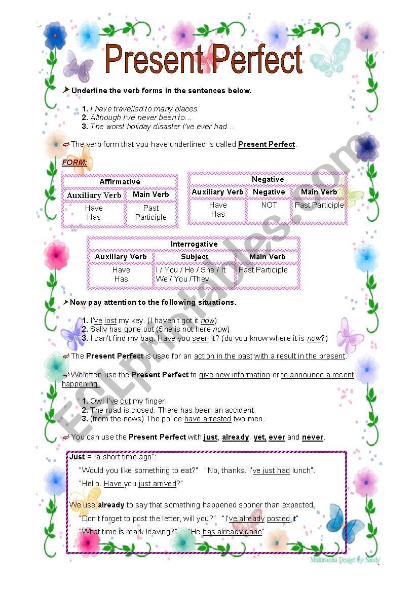 Present Perfect worksheet