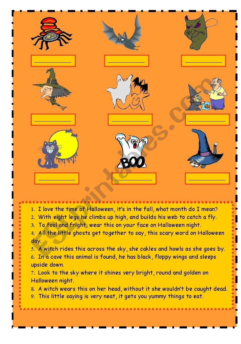 Halloween vocabulary (riddles) 2