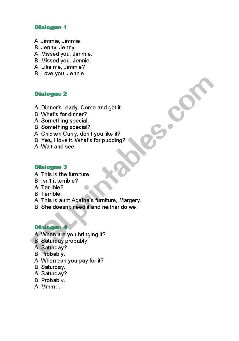 Phonetic Dialogues worksheet