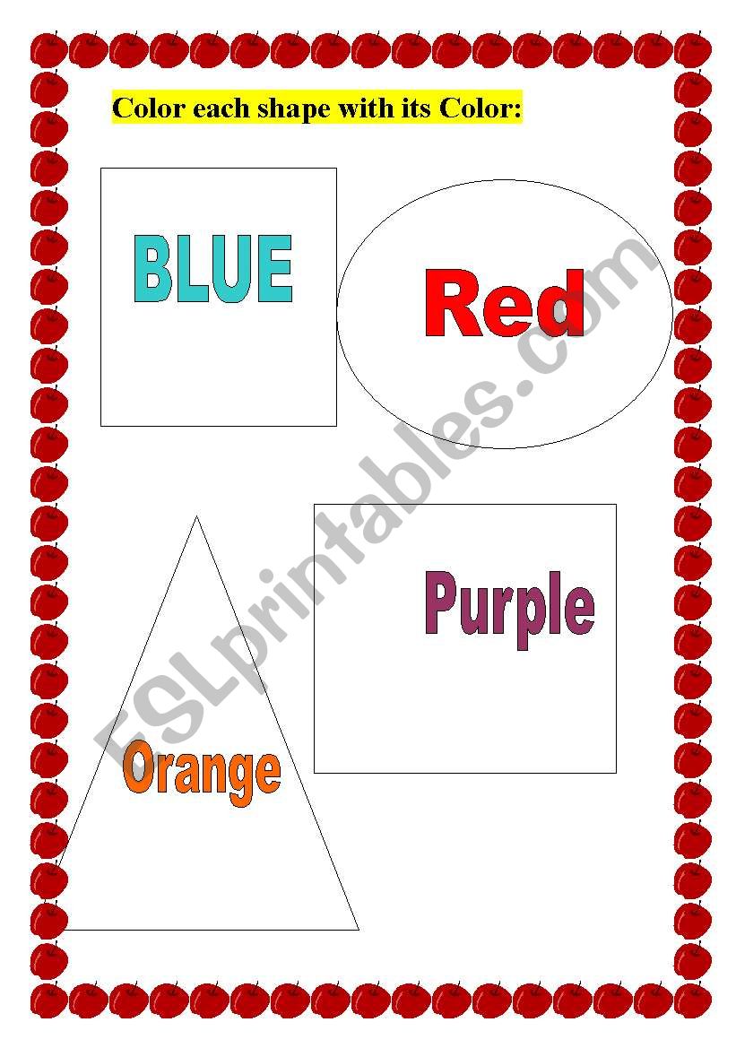 colr the shapes worksheet