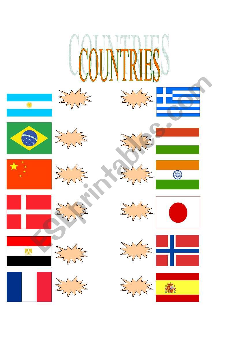 Countries-Flags worksheet