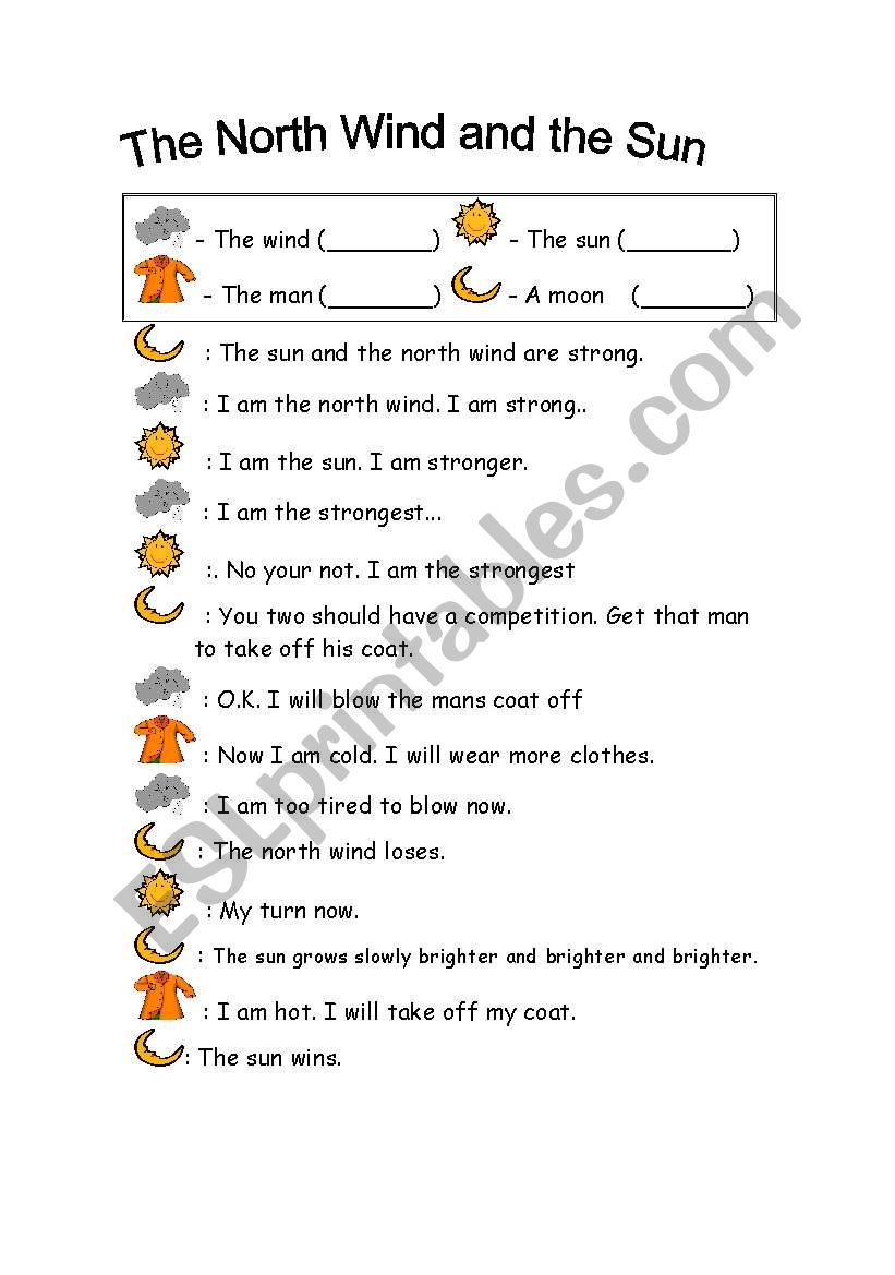 The North Wind and the Sun worksheet