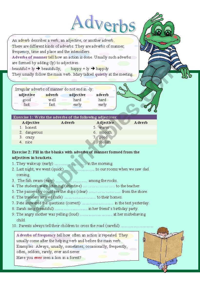 Adverbs (part 1) worksheet
