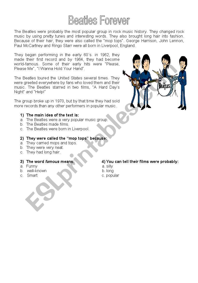 Beatles Forever worksheet