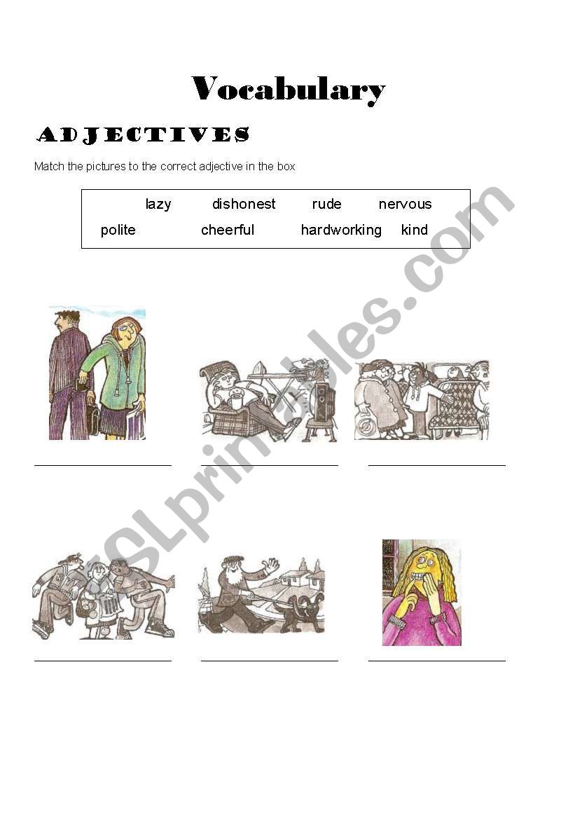 adjectives - personality worksheet