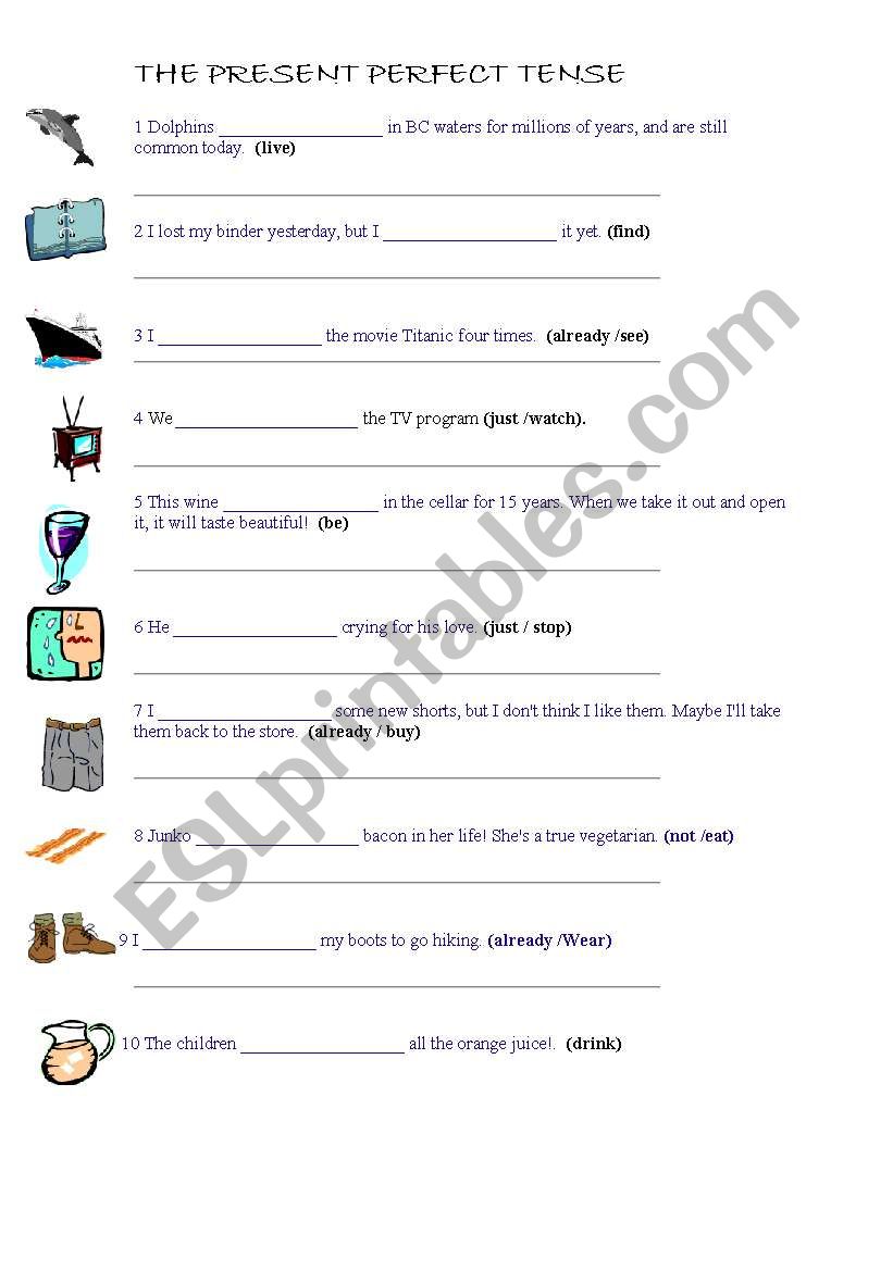 Present Perfect Tense worksheet