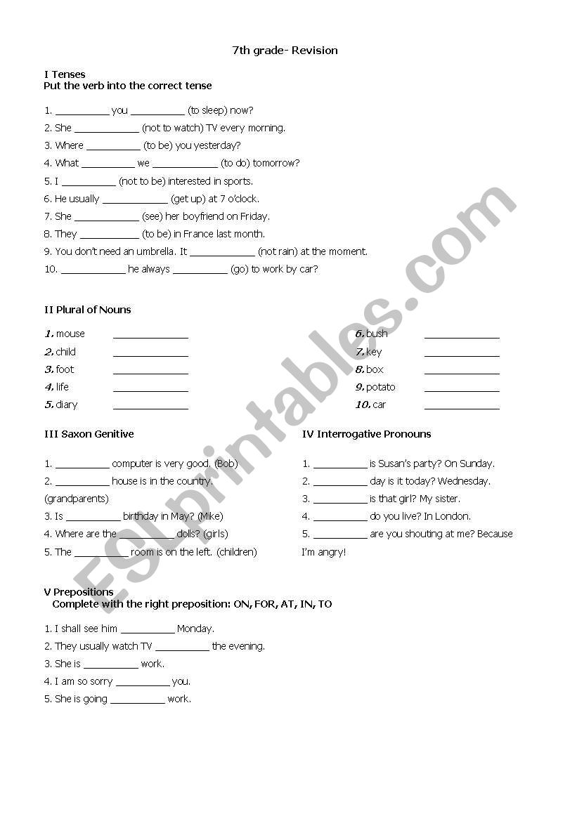 Revision_mixed worksheet