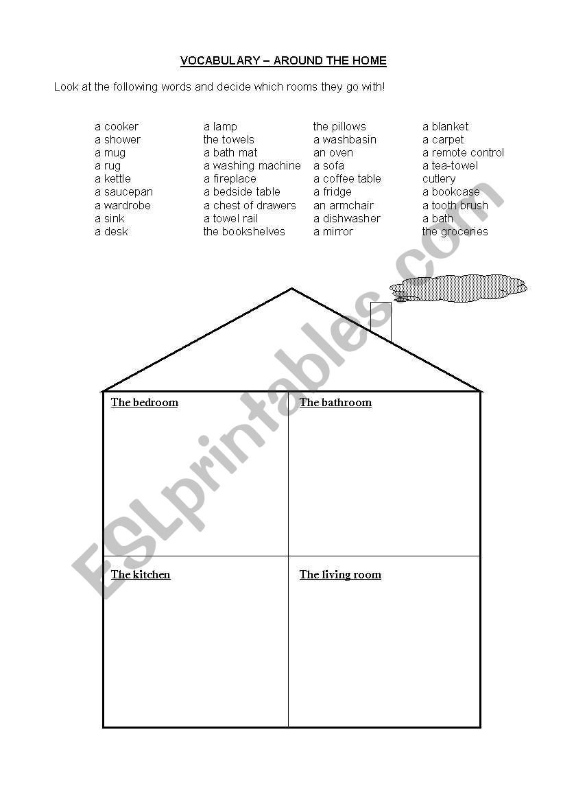 around the home worksheet