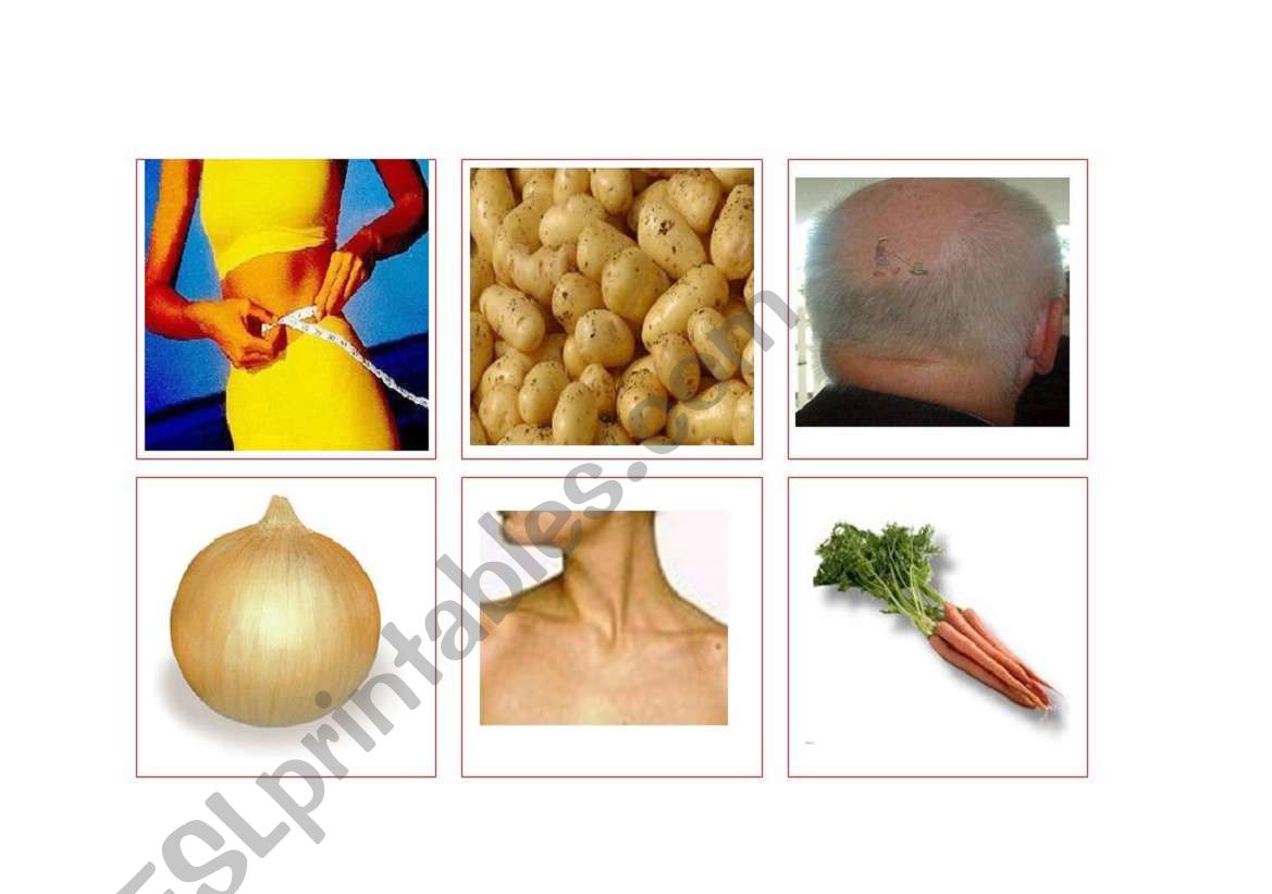 Memory game (fruits and parts of the body)